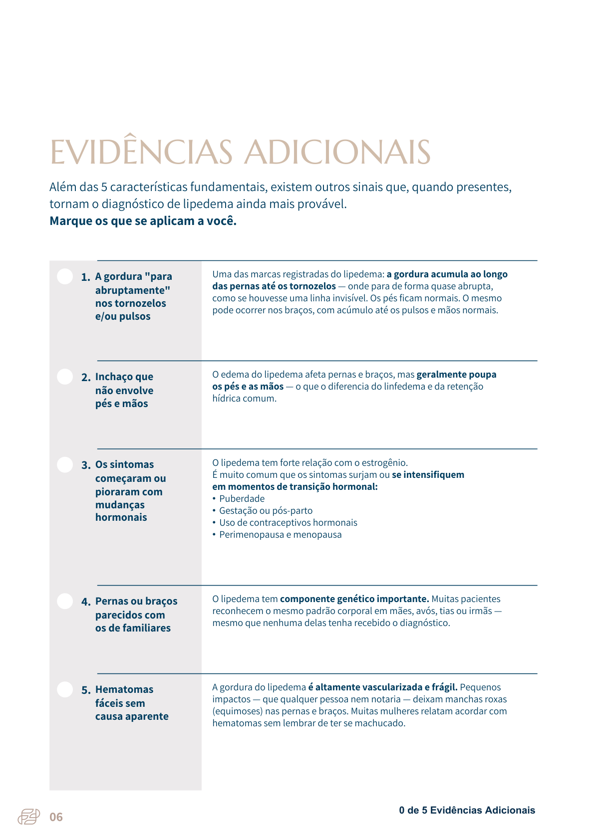 Página com evidências adicionais